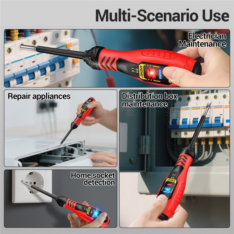 Voltage Tester Detect Phase/Neutral Wire Continuity Test NCV Light Phillips