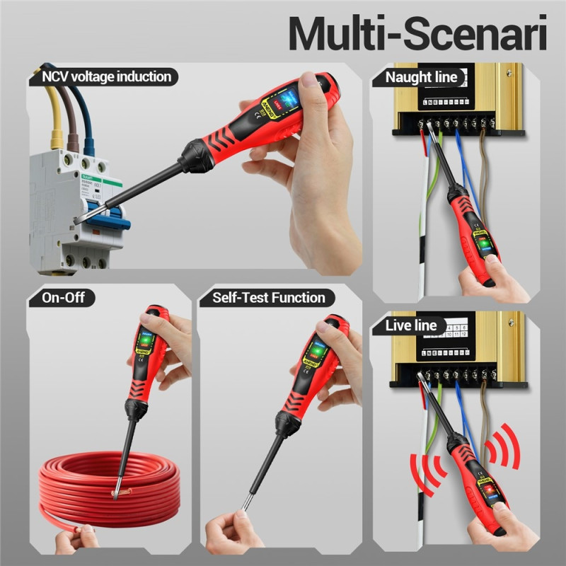 Spenningstester for å oppdage fase-/nøytralledningskontinuitetstest NCV-lys Phillips