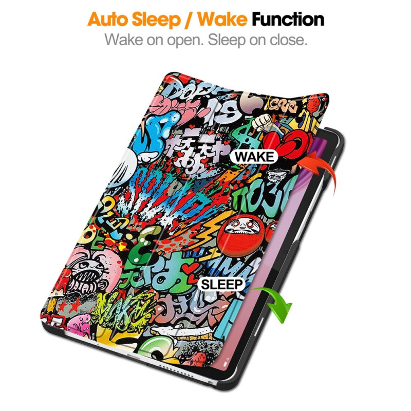 Lenovo Tab One kolminkertainen jalustan kansi - Graffiti