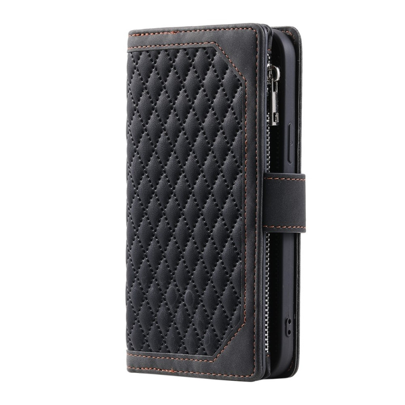 Xiaomi Redmi 15C Zipper Wallet Case Rhombus Stitching Line Puhelinsuojus