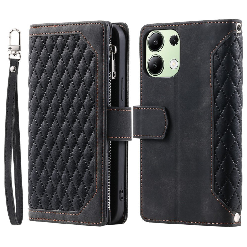 For Xiaomi Redmi 15C Zipper Wallet Case Rhombus Phone Cover