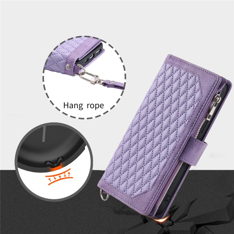 Til Xiaomi Redmi 15C Zipper Wallet Case Rhombus Telefoncover