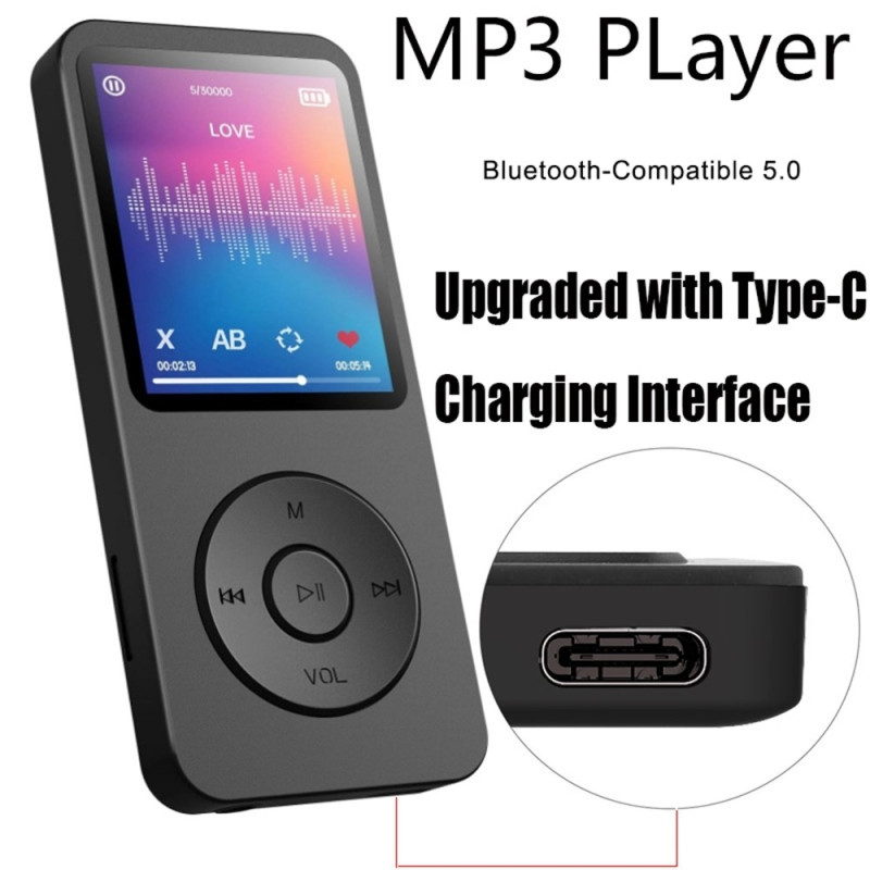 T1 1,8" skärm MP4 Musikspelare Bluetooth E-bok FM-radio (inkl 64GB Minneskort)