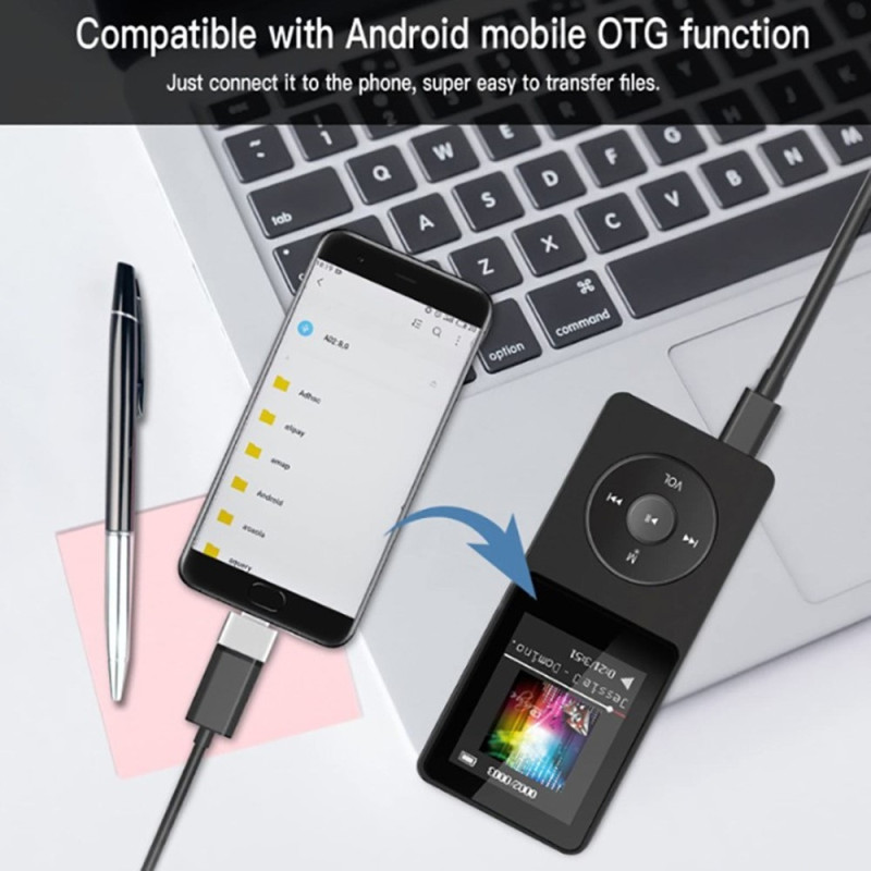 T1 1,8" skärm MP4 Musikspelare Bluetooth E-bok FM-radio (inkl 64GB Minneskort)