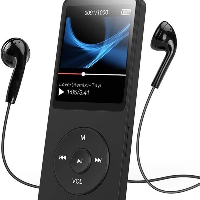 T1 1,8" skjerm MP4-musikkspiller Bluetooth E-bok FM-radio (inkl. 64 GB minnekort)