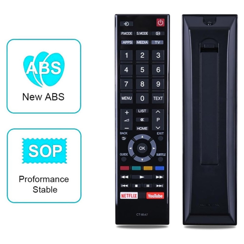 Kaukosäätimen vaihto CT-8547:lle Toshiba TV:lle