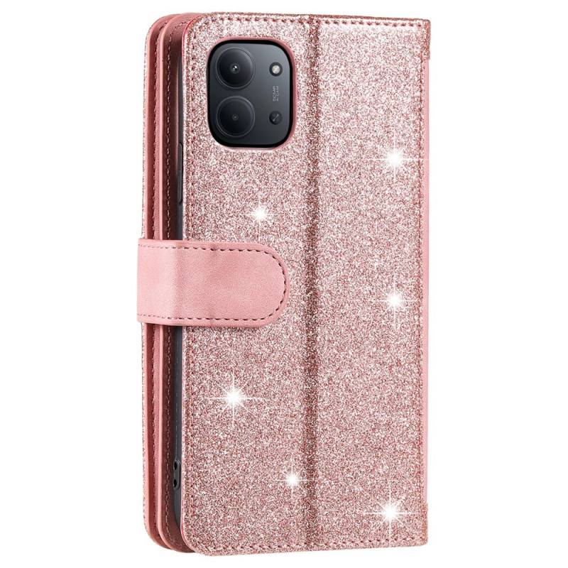 Til Xiaomi Redmi 15C Etui med Lynlåslomme og 9 Kortlommer – Pink