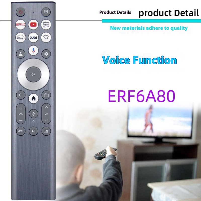 Fjernkontrollerstatning ERF6A80 For Hisense TV med stemmefunksjon