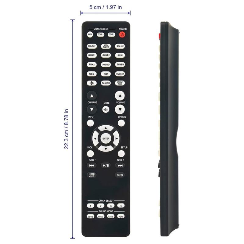 Remote Control Replacement RC-1256 For Denon Amplifier