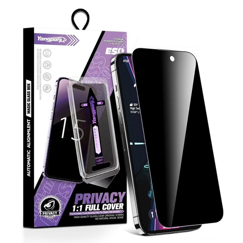 For iPhone 17 Pro Max Anti-Spy Privacy Skjermbeskytter i Herdet Glass