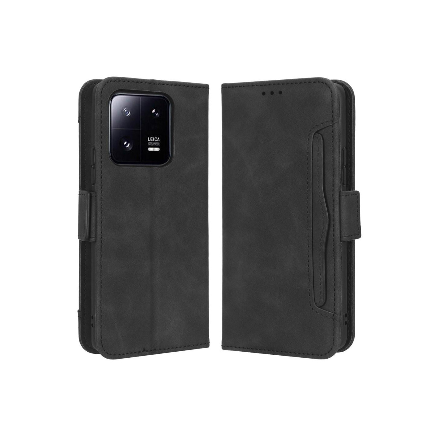 Til Xiaomi 13 Lommebok - deksel med Kortholder - Svart