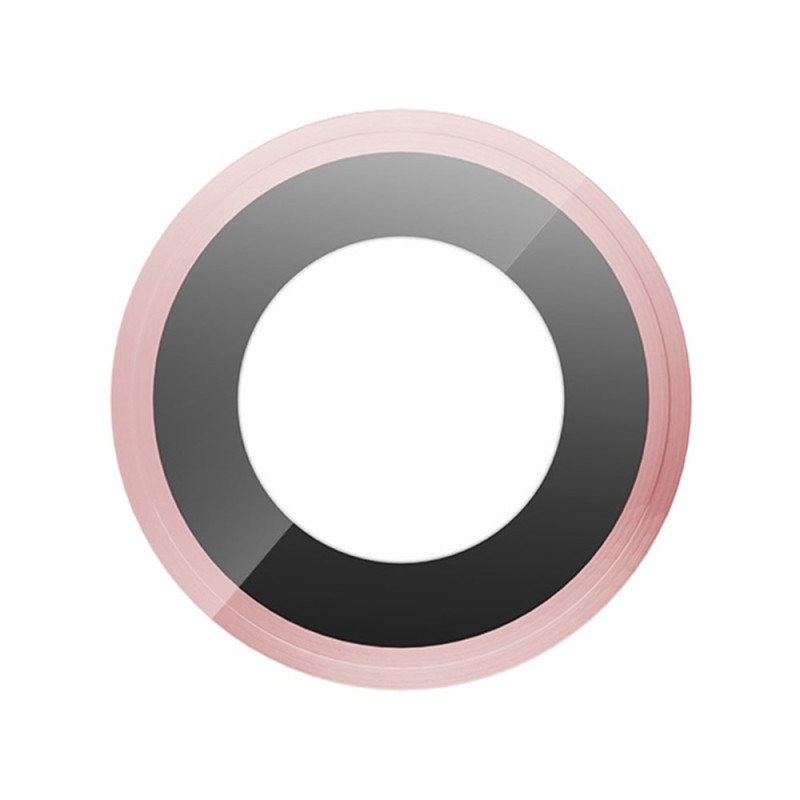 Til iPhone 16e Kamera Linsebeskytter Hærdet Glas Metal Ring Linsefilm - Pink