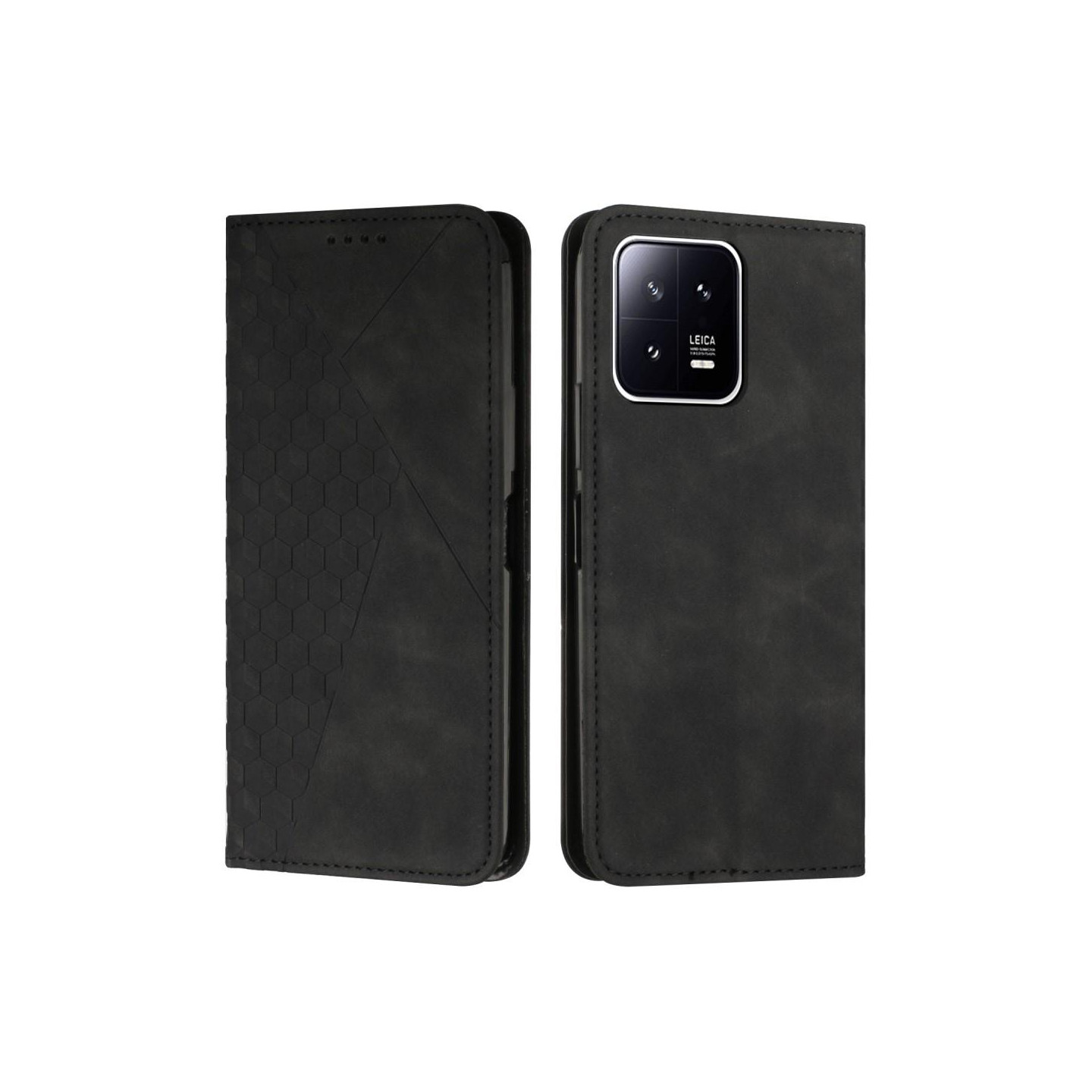 Xiaomi 13 Wallet Cover Telefontaske med rem - Sort