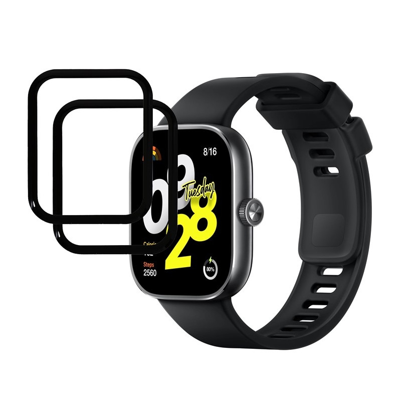 For Xiaomi Redmi Watch Move Skjermbeskytter Smartklokke HD Klar PMMA Film Svart Kant 2stk