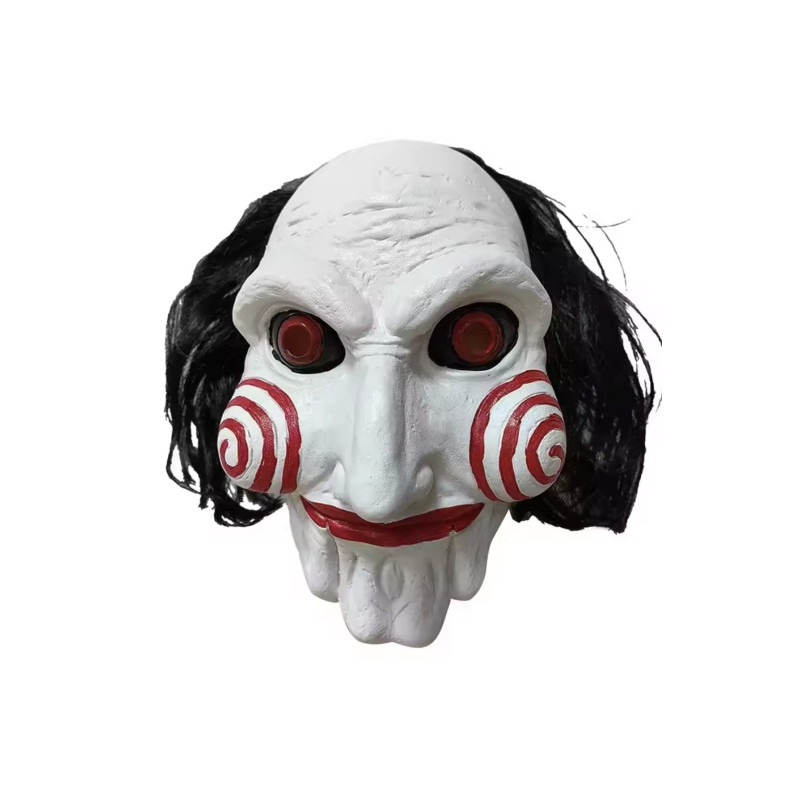 Exclusive Jigsaw Saw Billy Mask Masquerade Masquerade mask in soft material with hair