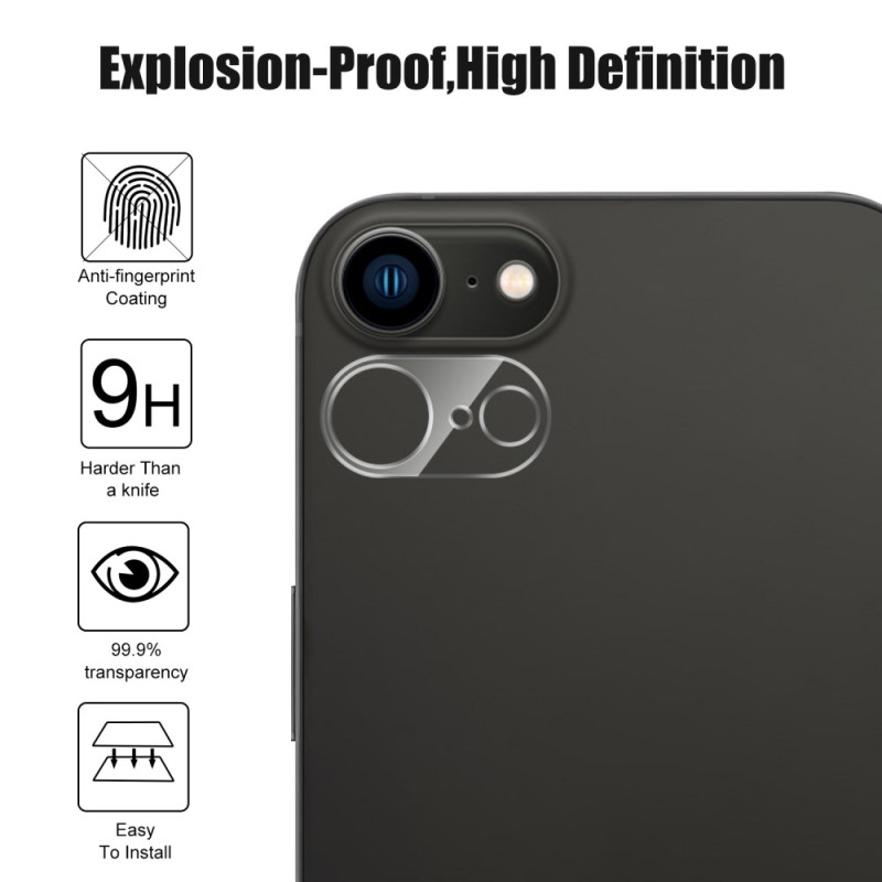 For iPhone 16e Camera Lens Protector Arc Edge Clear Tempered Glass Film