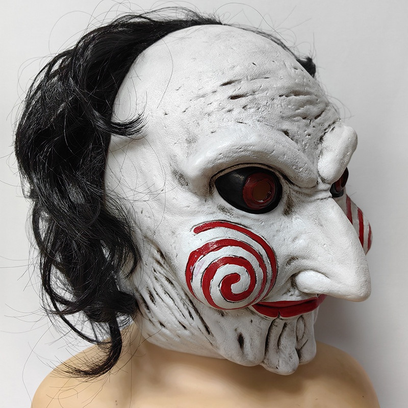 Exclusive Jigsaw Saw Billy Mask Masquerade Masquerade mask in soft material with hair