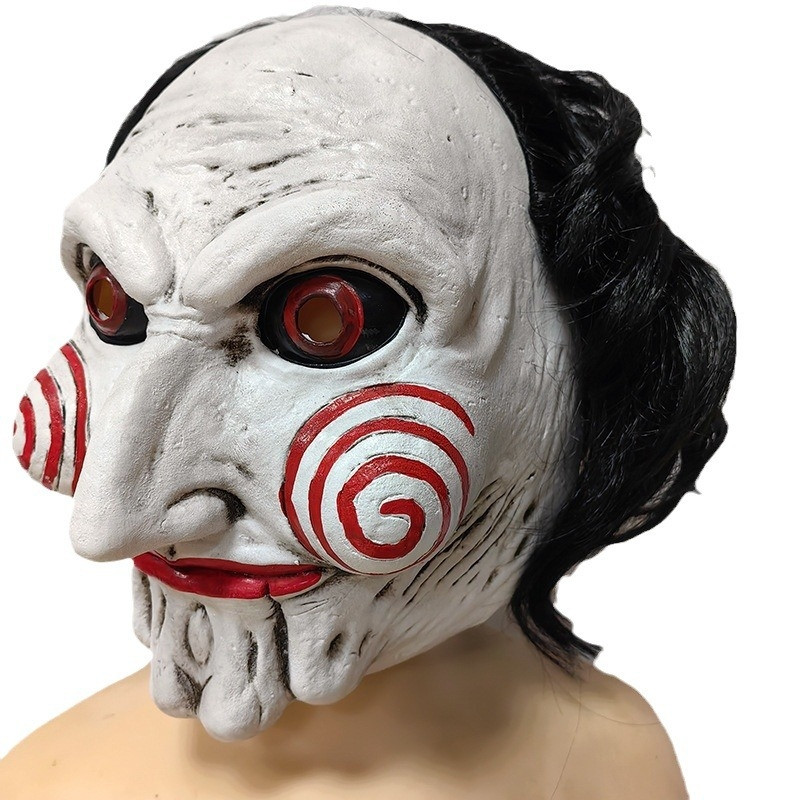Exclusive Jigsaw Saw Billy Mask Masquerade Masquerade mask in soft material with hair