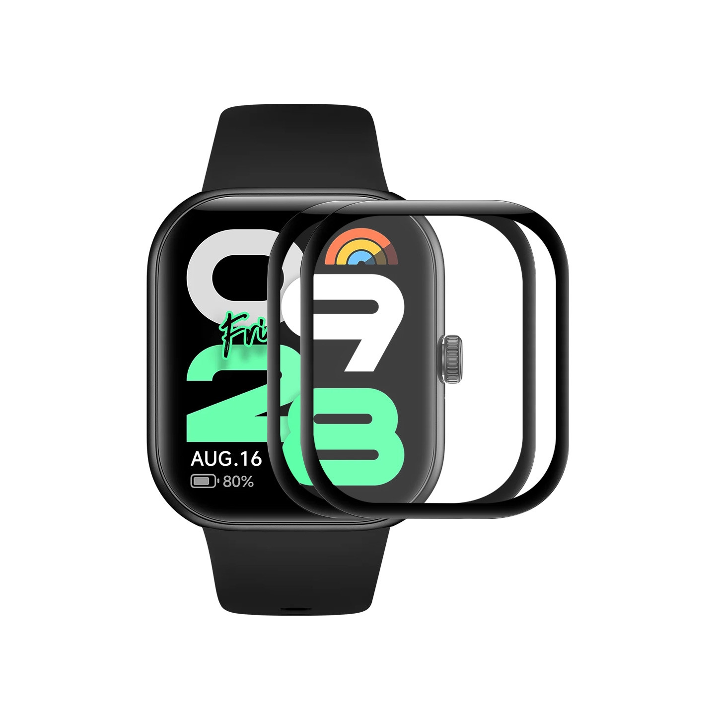 Xiaomi Redmi Watch Move 2kpl Näytönsuoja ENKAY 3D Kaareva PC + PMMA Erittäin Kirkas Kalvo - Musta