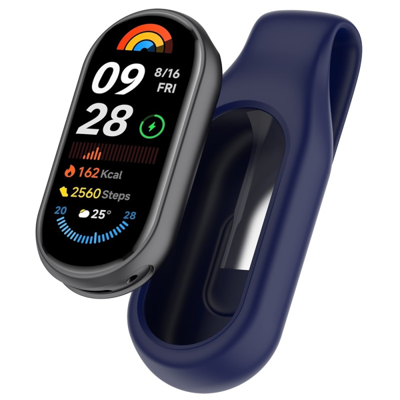 För Xiaomi Smart Band 10/9/8 Fodral Smart Watch Silikonskydd Hållare - Blå