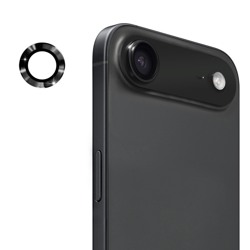 For iPhone Air Camera Lens Protector ENKAY Hat-Prince Metal Ring Lens Film - Black
