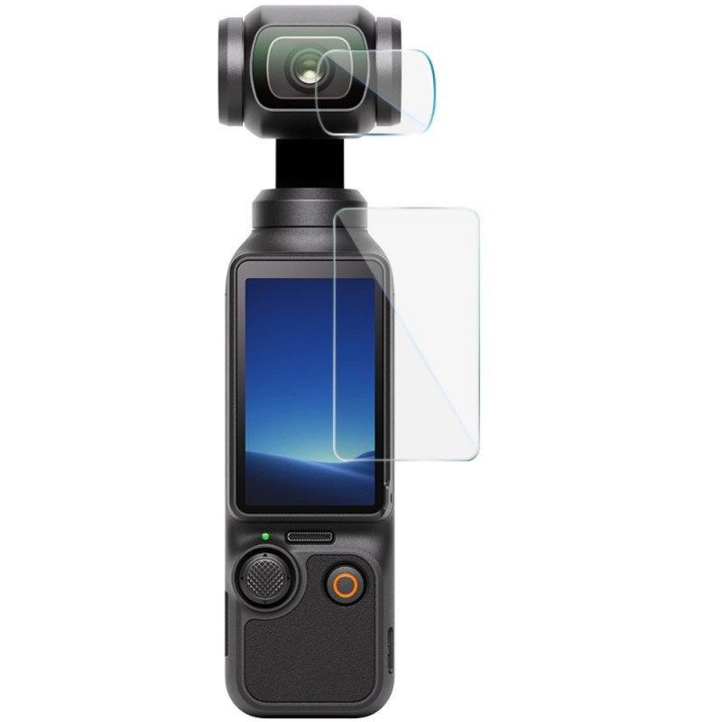 IMAK Til DJI Osmo Pocket 3 Hærdet Glas Skærmbeskytter + Linsefilm Sæt med Selvpositioneringsramme