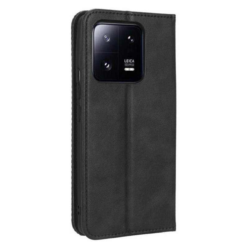 For Xiaomi 13 Stand Phone Case Full Protection Wallet Cover - Black
