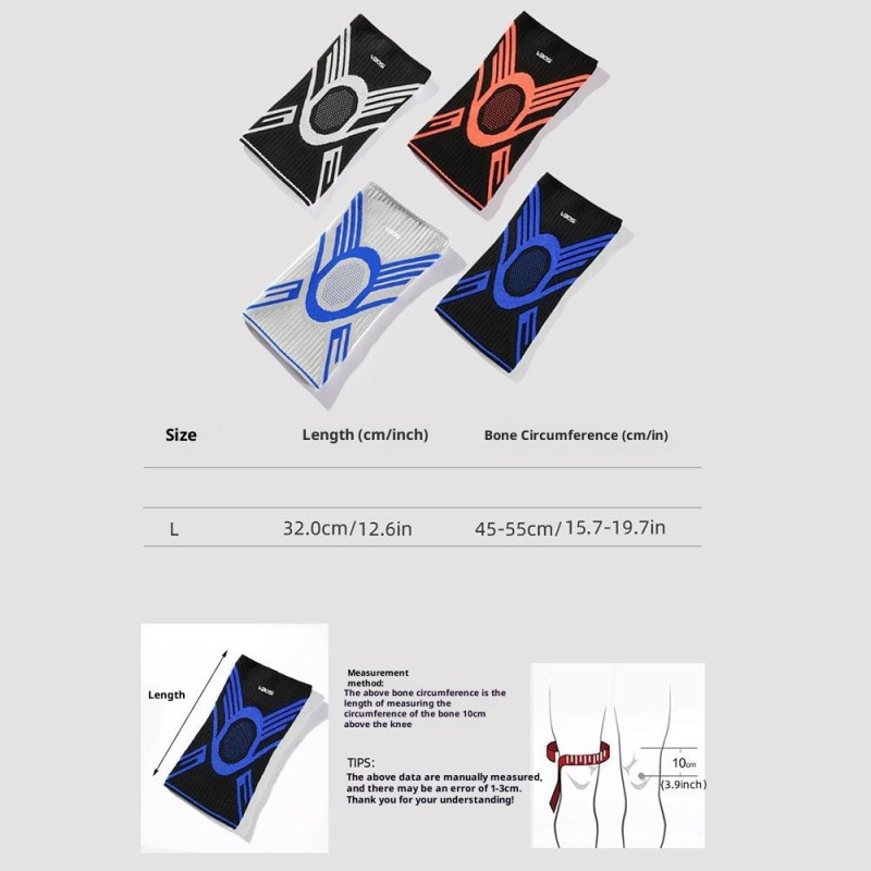 VBOSI 1 stk. elastisk knæstøtte Knæstøtte Knæbeskytter Omkreds 45-55 cm Størrelse L