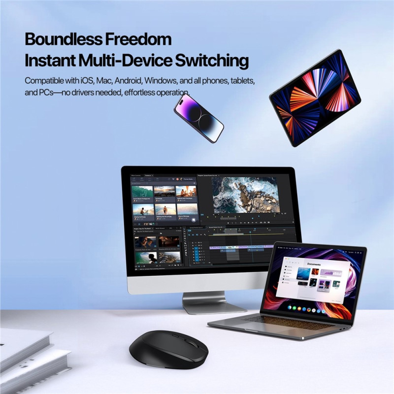 Datormus Trådlös mus DUX DUCIS DM-serien 4D 2.4G 1600 DPI För Laptop Dator