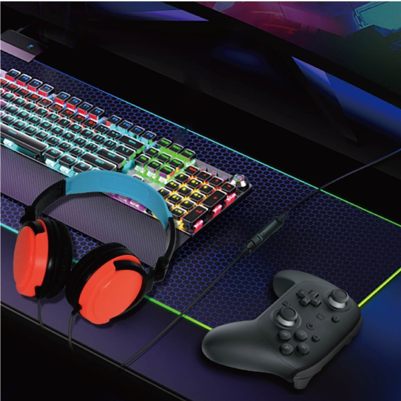 Til PS5 Nintendo Switch OLED XBOX PC Gaming Headset Kablede Hovedtelefoner med Mikrofon