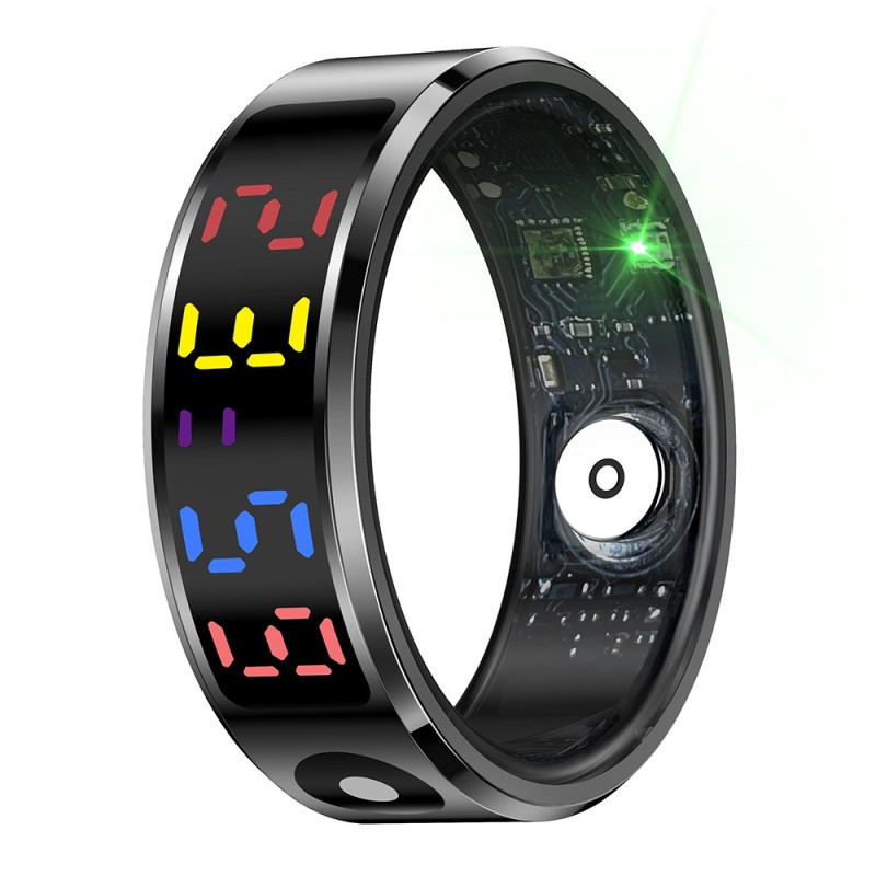 Waterproof Smart Ring Sleep Tracker Blood Oxygen Heart Rate Monitor Charging Case - Size 12
