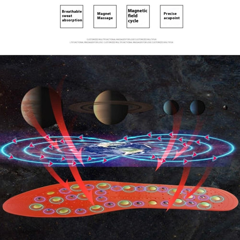 1 par innleggssåler Magnetiske innleggssåler Massasje Sirkulasjon Akupunktur Fotmassasje