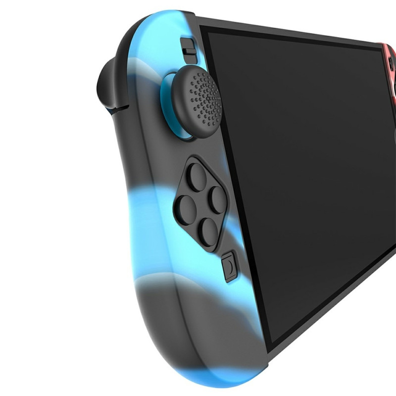 1 Pair Compatible with Nintendo Switch 2 Case Cover with 4 Caps Black Blue Black Red