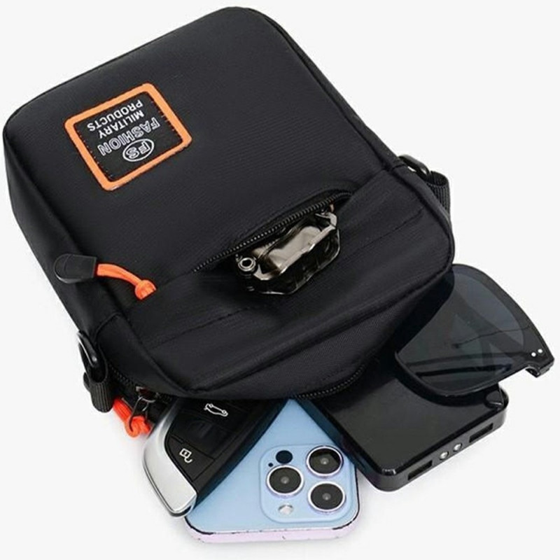 Taske Skuldertaske Oxfordstof Sport Casual Skuldertaske Messenger Taske - Sort