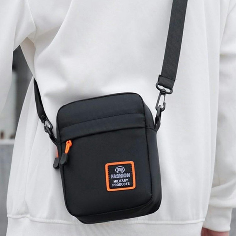 Bag Shoulder Bag Oxford Fabric Sport Casual Shoulder Bag Messenger Bag - Black