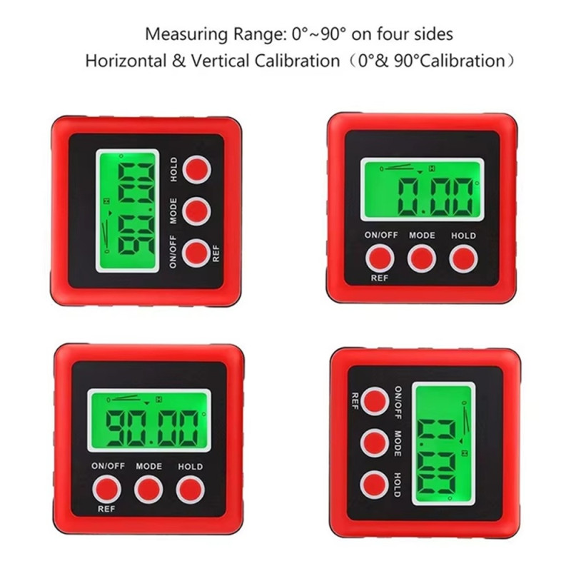 3-painikkeinen digitaalinen kulmamittari magneettinen kulmagradientti vatupassi kaltevuusmittari