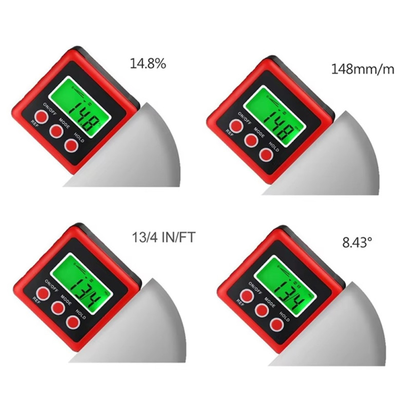 3-knaps digital vinkelmåler magnetisk vinkelgradientvaterpas hældningsmåler