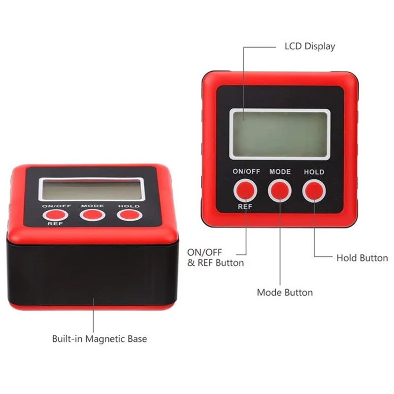 3-knaps digital vinkelmåler magnetisk vinkelgradientvaterpas hældningsmåler