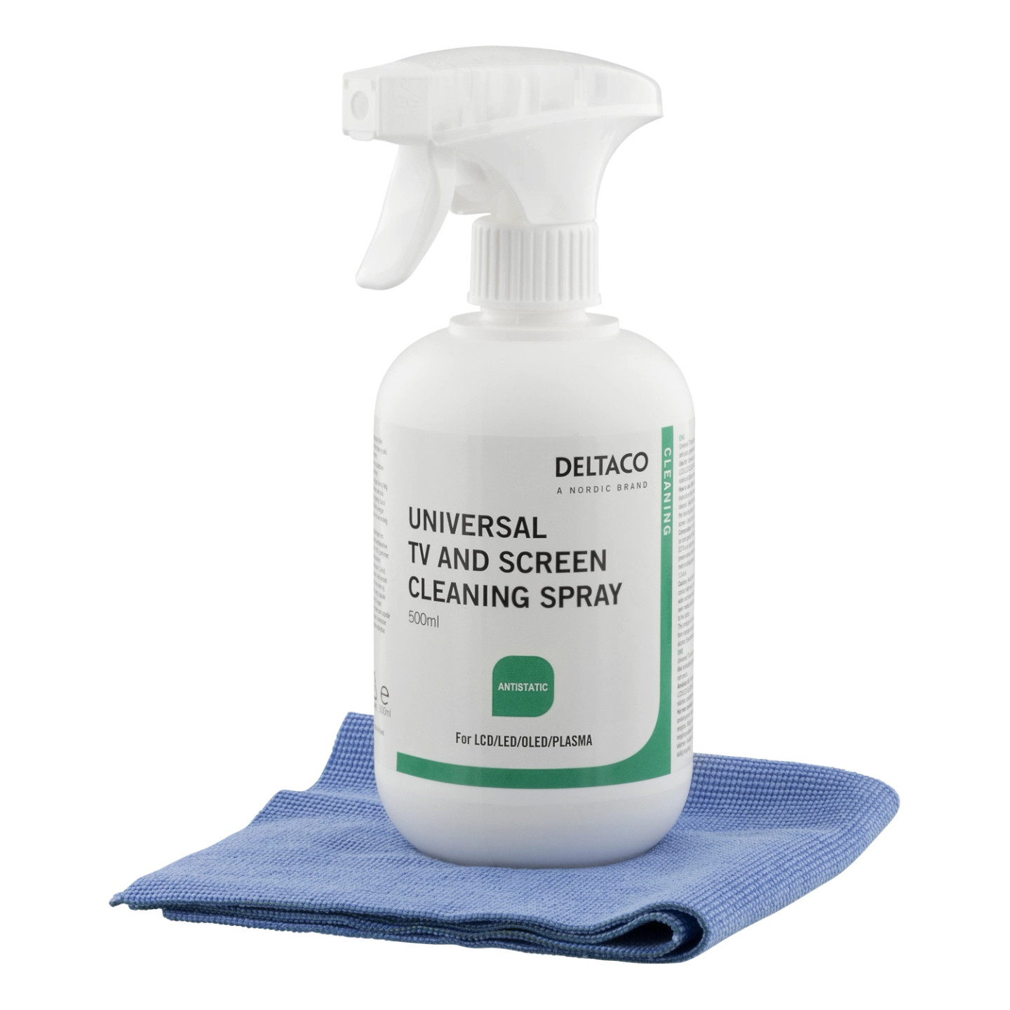 Screen cleaner for all types of monitors, 500ml, incl. microfiber cloth