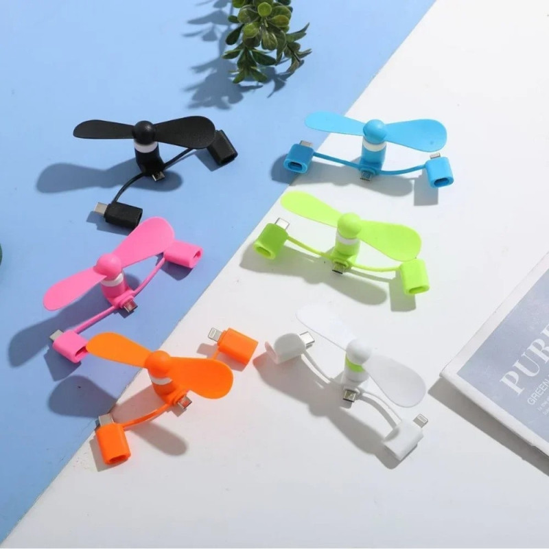 Fläkt Kylfläkt Micro USB USB-C Lightning Minifläkt Bärbar Smartphone Laptop