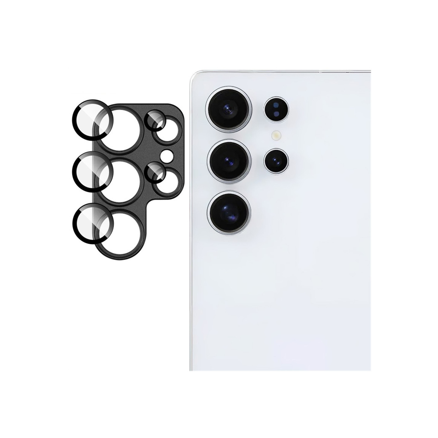 IMAK Til Samsung Galaxy S25 Ultra Kamera Linse Film Metal Linsecover + Hærdet Glas Linsebeskyttelse - Sort