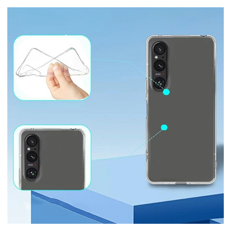 For Sony Xperia 1 VII Clear TPU Anti-Scratch Phone Case + 2.5D Arc Edge Screen Protector