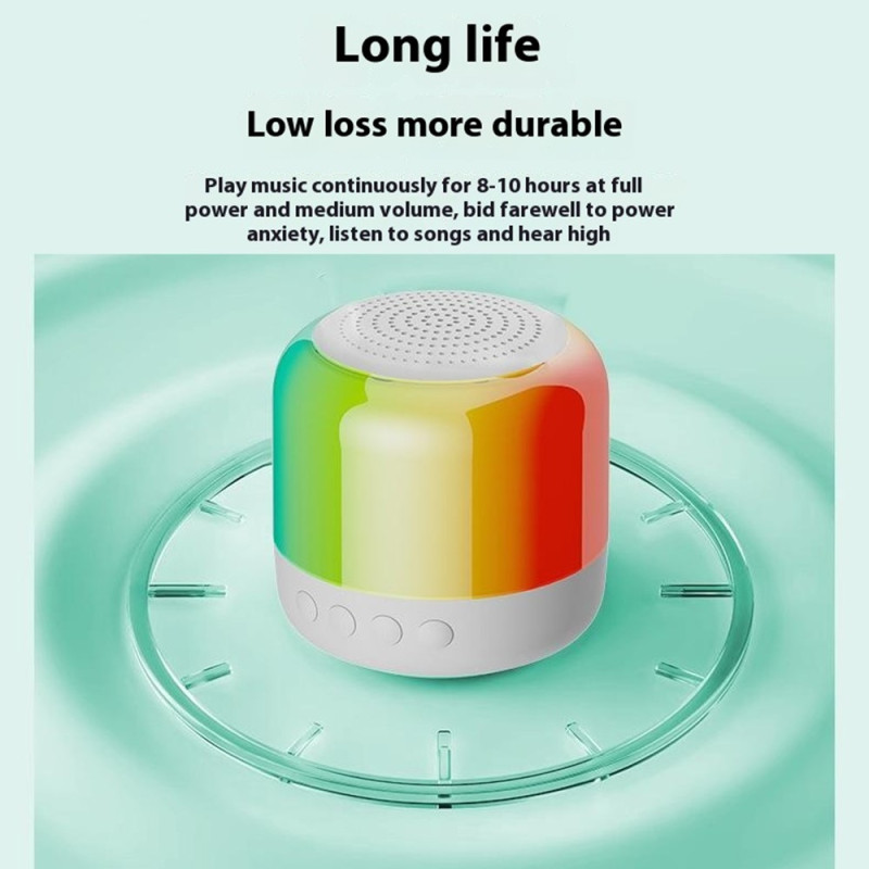 Kaiutin Bluetooth Stereo Surround Langaton Mini Subwoofer RGB-valolla - Vaaleanpunainen