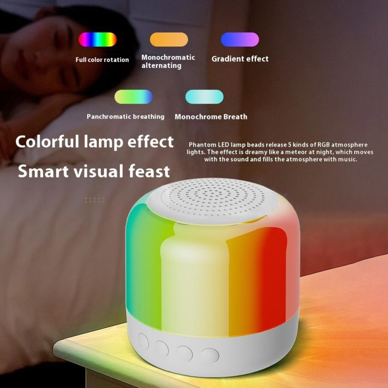 Kaiutin Bluetooth Stereo Surround Langaton Mini Subwoofer RGB-valolla - Vaaleanpunainen