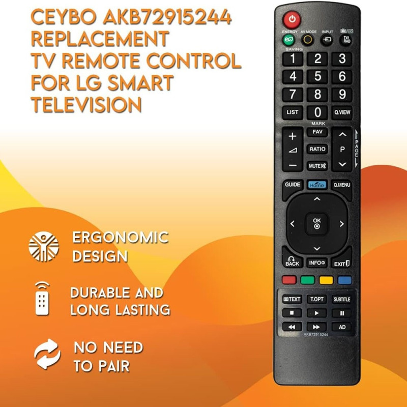 TV remote control Replacement for AKB72915244 For LG TV