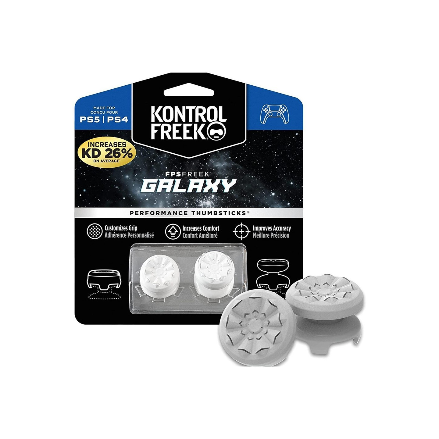 2 stk. tommelgrep fingergrep til Sony PlayStation 5/4 tommelspakforlenger - Hvit