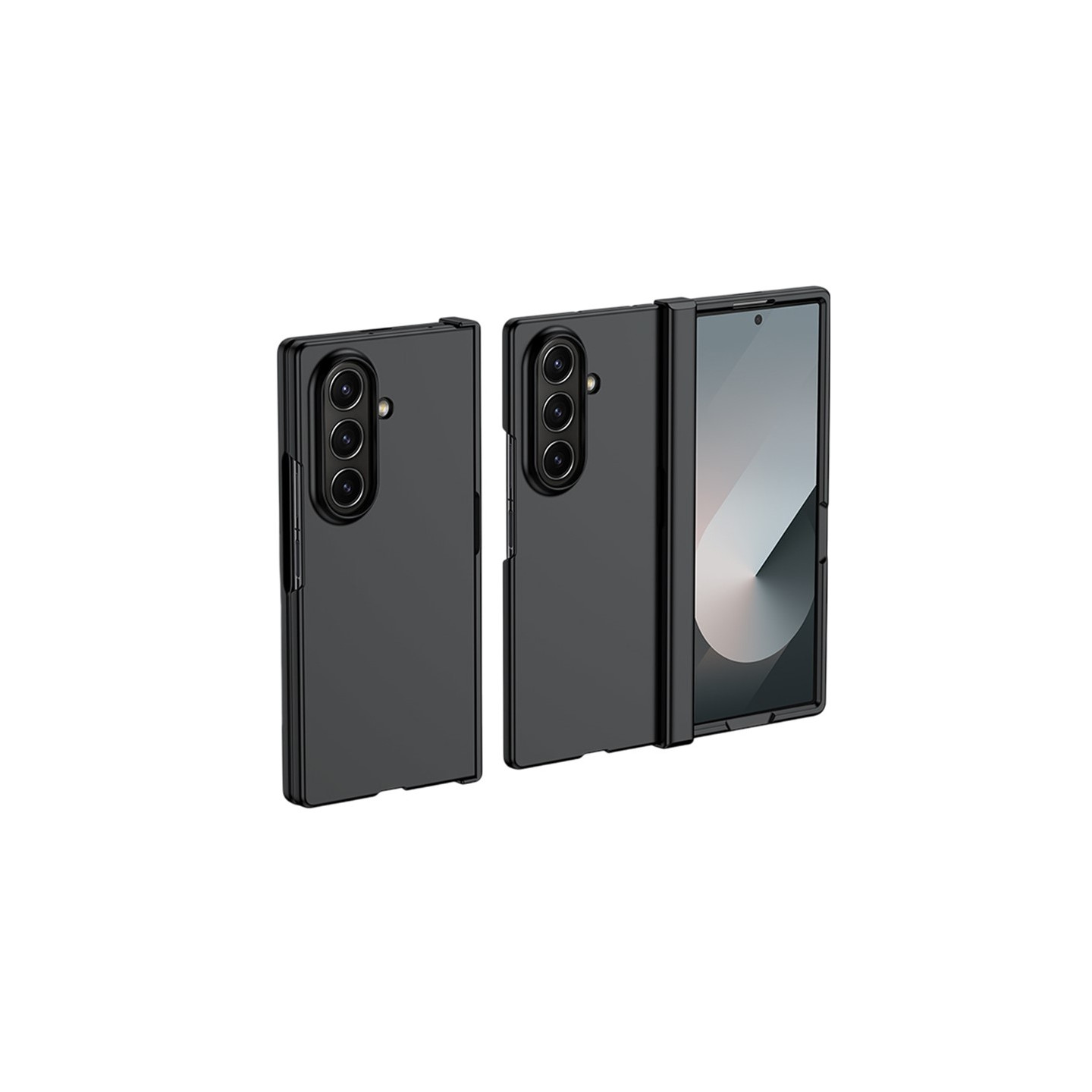 For Samsung Galaxy Z Fold7 5G Case Hinge Protection Skin-Touch PC Cover - Black