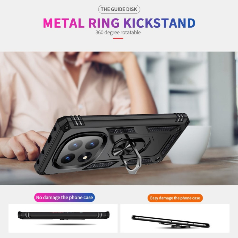 For Xiaomi Redmi Note 14 Pro 5G / Poco X7 5G Deksel PC + TPU Telefondeksel med Roterende Ring Kickstand - Svart