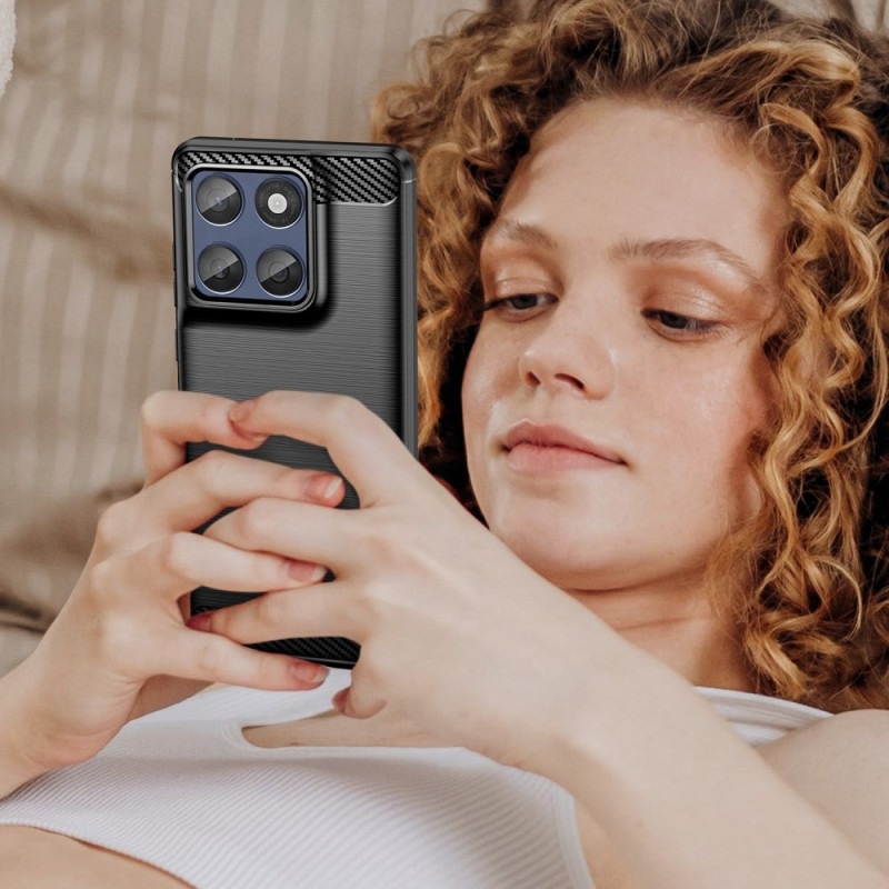 Til Motorola Edge 60 5G / 60 Fusion 5G Cover Beskyttende Telefoncover Carbon Fiber Struktur Børstet