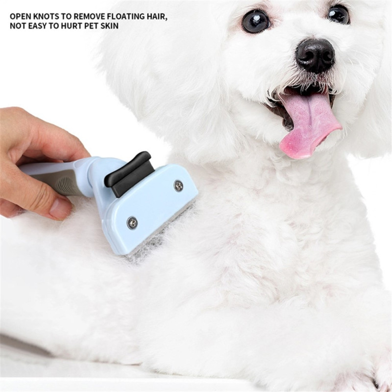 100mm Metal Blade Plastic Grooming Brush Pet Dog Cat Comb Knots Tangle